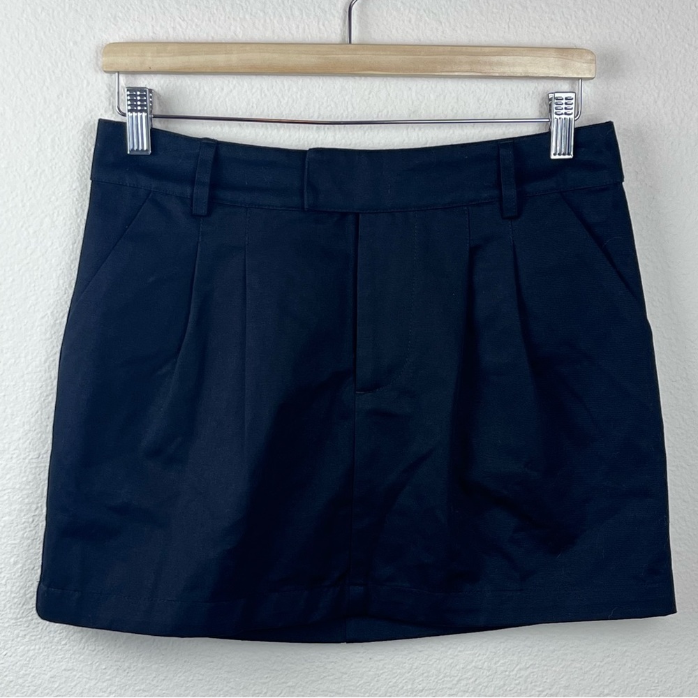 Bar III Skirt Womens Extra Small Black Mini Pleated Cotton Basic Capsule Utility